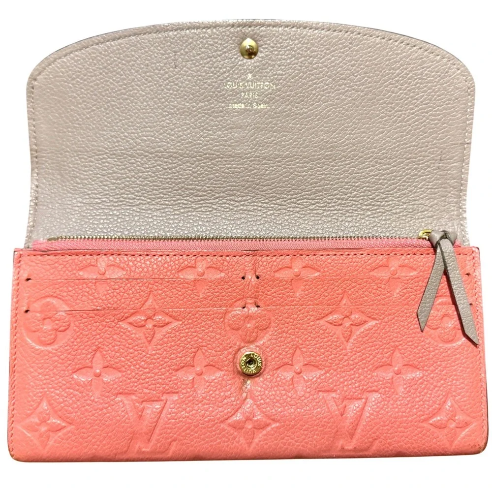 Louis Vuitton Emilie Wallet Monogram Empreinte Leather Pink M62370 CA1196